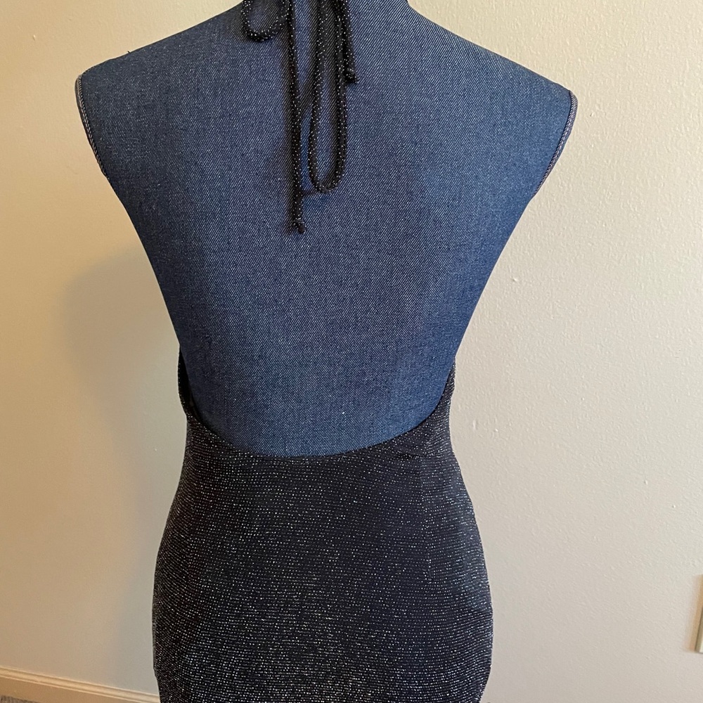 NWT Show Me Your MuMu Shimmery Black Dress - Picture 7 of 14